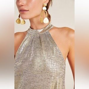 Anthropologie Gold Halter Top